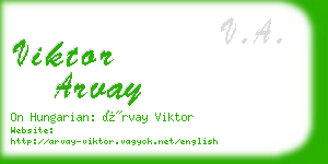 viktor arvay business card